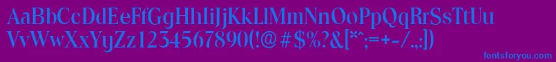 フォントToledoserialMediumRegular – 紫色の背景に青い文字