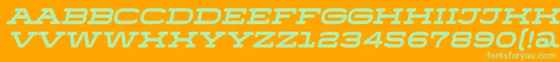 Saiba mais sobre a fonte MenschoItalic Fonte MenschoItalic – fontes verdes em um fundo laranja