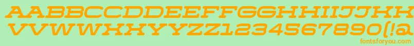 MenschoItalic-Schriftart – Orangefarbene Schriften auf grünem Hintergrund