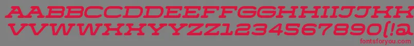 フォントMenschoItalic – 赤い文字の灰色の背景
