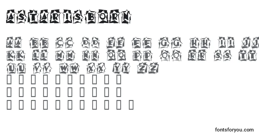 Schriftart AStarIsBorn – Alphabet, Zahlen, spezielle Symbole