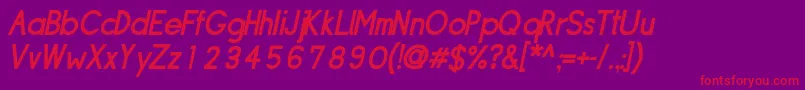 SipleDemiboldoblique Font – Red Fonts on Purple Background