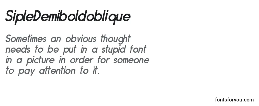 Review of the SipleDemiboldoblique Font