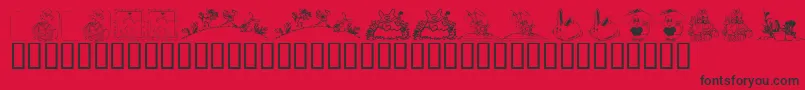 KrEaster2002 Font – Black Fonts on Red Background