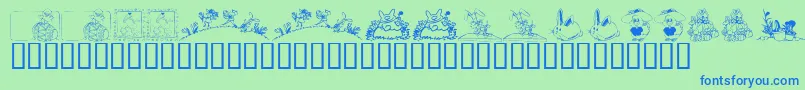 KrEaster2002 Font – Blue Fonts on Green Background