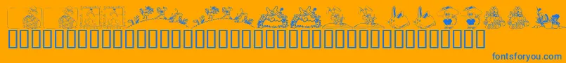 KrEaster2002 Font – Blue Fonts on Orange Background