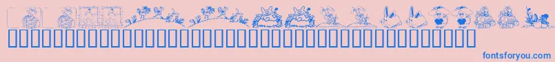 KrEaster2002 Font – Blue Fonts on Pink Background