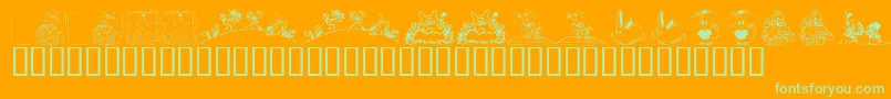 KrEaster2002 Font – Green Fonts on Orange Background