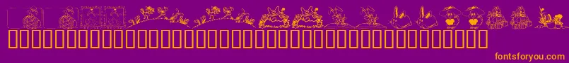 KrEaster2002 Font – Orange Fonts on Purple Background