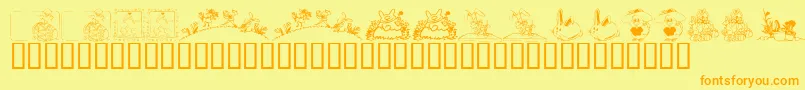 KrEaster2002 Font – Orange Fonts on Yellow Background