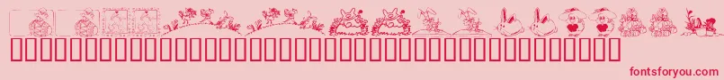 フォントKrEaster2002 – ピンクの背景に赤い文字