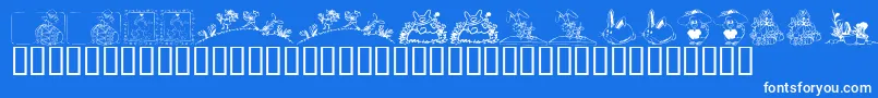 Fonte KrEaster2002 – fontes brancas em um fundo azul