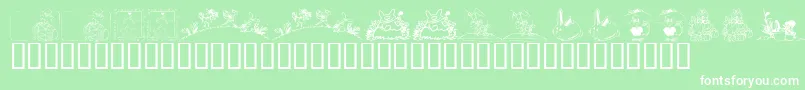 フォントKrEaster2002 – 緑の背景に白い文字
