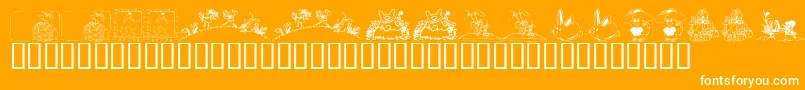 フォントKrEaster2002 – オレンジの背景に白い文字