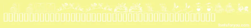 KrEaster2002-Schriftart – Weiße Schriften auf gelbem Hintergrund