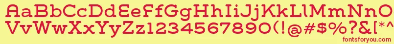 GroverSlab Font – Red Fonts on Yellow Background