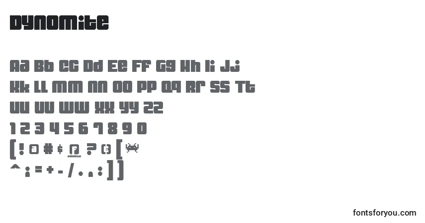 Fuente Dynomite - alfabeto, números, caracteres especiales