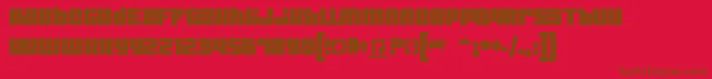 Czcionka Dynomite – brązowe czcionki na czerwonym tle