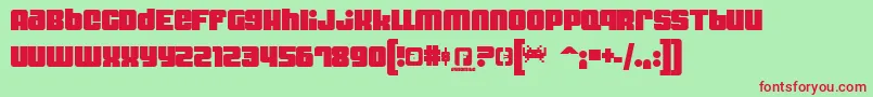 Dynomite Font – Red Fonts on Green Background