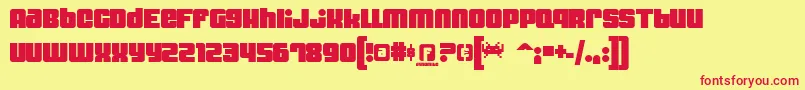 フォントDynomite – 赤い文字の黄色い背景