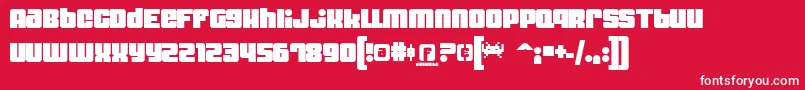 Dynomite-fontti – valkoiset fontit punaisella taustalla