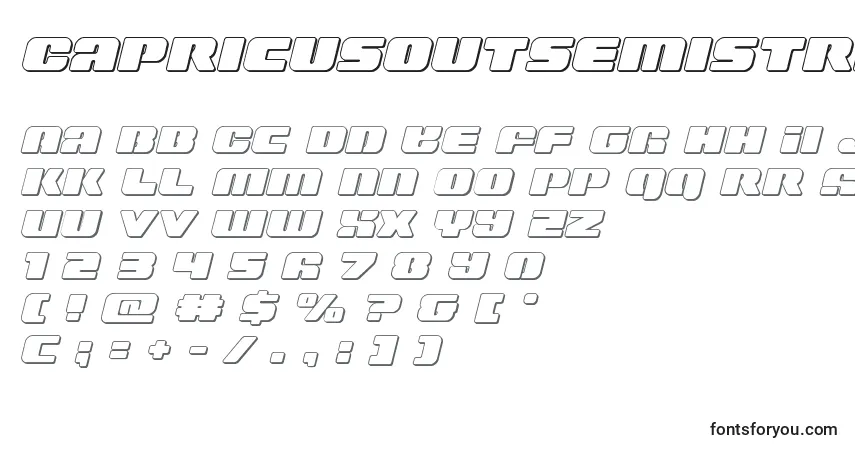 Schriftart Capricusoutsemistraight – Alphabet, Zahlen, spezielle Symbole