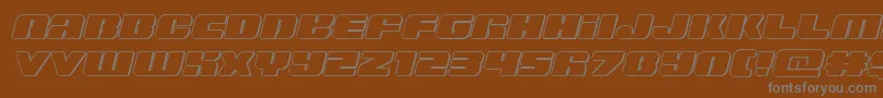 Lisätietoja Capricusoutsemistraight-fontista Capricusoutsemistraight-fontti – harmaat kirjasimet ruskealla taustalla