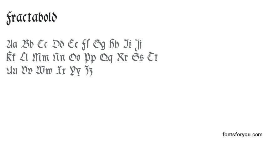 Schriftart Fractabold – Alphabet, Zahlen, spezielle Symbole