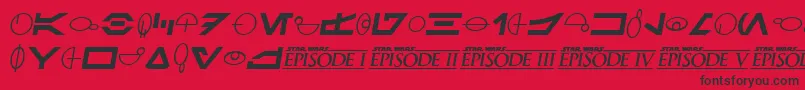 SfDistantGalaxySymbolsItalic Font – Black Fonts on Red Background
