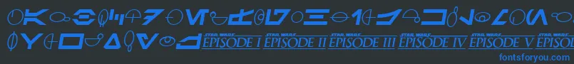 SfDistantGalaxySymbolsItalic Font – Blue Fonts on Black Background