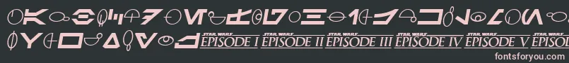 SfDistantGalaxySymbolsItalic Font – Pink Fonts on Black Background