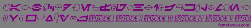 SfDistantGalaxySymbolsItalic Font – Purple Fonts on Gray Background