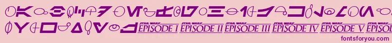 SfDistantGalaxySymbolsItalic Font – Purple Fonts on Pink Background