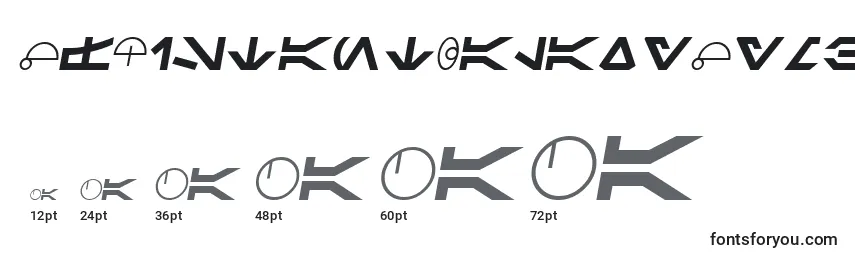 SfDistantGalaxySymbolsItalic Font Sizes