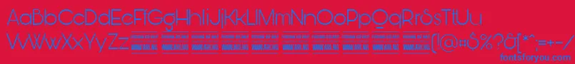 BunyaLightPersonal Font – Blue Fonts on Red Background