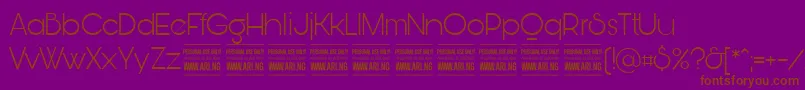 BunyaLightPersonal Font – Brown Fonts on Purple Background