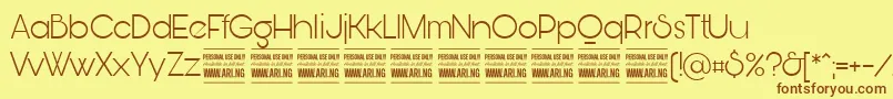 BunyaLightPersonal Font – Brown Fonts on Yellow Background