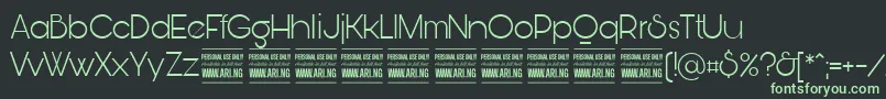 BunyaLightPersonal Font – Green Fonts on Black Background