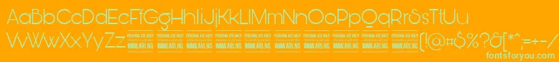 BunyaLightPersonal Font – Green Fonts on Orange Background