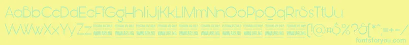 BunyaLightPersonal-fontti – vihreät fontit keltaisella taustalla