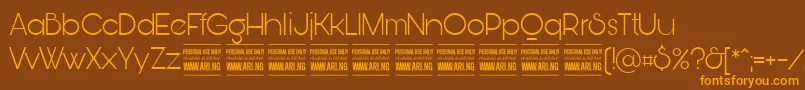 BunyaLightPersonal Font – Orange Fonts on Brown Background