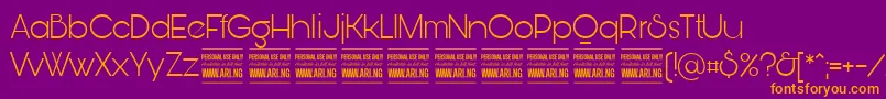BunyaLightPersonal Font – Orange Fonts on Purple Background