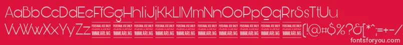 BunyaLightPersonal Font – Pink Fonts on Red Background