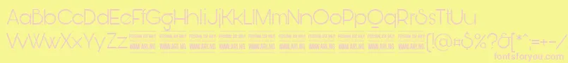 フォントBunyaLightPersonal – ピンクのフォント、黄色の背景