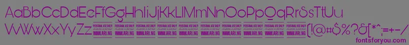 BunyaLightPersonal Font – Purple Fonts on Gray Background