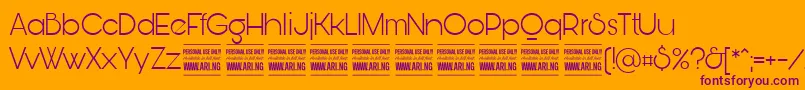 BunyaLightPersonal Font – Purple Fonts on Orange Background