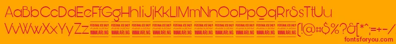 BunyaLightPersonal Font – Red Fonts on Orange Background