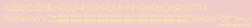 BunyaLightPersonal Font – Yellow Fonts on Pink Background