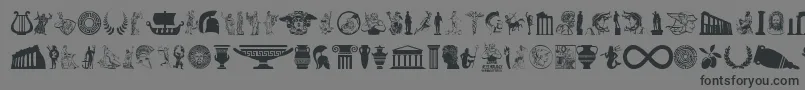 フォントGreekMythology – 黒い文字の灰色の背景