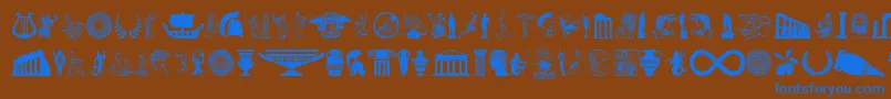 GreekMythology Font – Blue Fonts on Brown Background